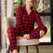 Pijamoni Kadın Pijama Takımı Süet Uzun Kollu Büyük Beden Desenli