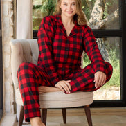 Pijamoni Kadın Pijama Takımı Süet Uzun Kollu Büyük Beden Desenli