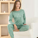 Pijamoni Kadın Pijama Takımı Uzun Kollu Bisiklet Yaka Termosoft Manşetli Paça