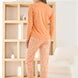 Pijamoni Kadın Pijama Takımı Uzun Kollu Bisiklet Yaka Termosoft Manşetli Paça