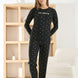 Pijamoni Kadın Pijama Takımı Uzun Kollu Bisiklet Yaka Waffle Kumaş Desenli