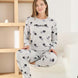 Pijamoni Kadın Pijama Takımı Uzun Kollu Bisiklet Yaka Waffle Kumaş Kalpli