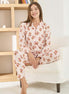 Pijamoni Kadın Pijama Takımı Uzun Kollu Gömlek Yaka Berlin Raporlu Ayıcık Desenli