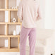 Pijamoni Kadın Pijama Takımı Uzun Kollu Gömlek Yaka Cepli Milan Kumaş Çiçek Desenli