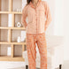 Pijamoni Kadın Pijama Takımı Uzun Kollu Gömlek Yaka Cepli Milan Kumaş Desenli