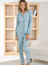 Pijamoni Kadın Pijama Takımı Uzun Kollu Gömlek Yaka Desenli Sofya