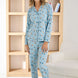Pijamoni Kadın Pijama Takımı Uzun Kollu Gömlek Yaka Desenli Sofya