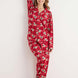 Pijamoni Kadın Pijama Takımı Uzun Kolu Gömlek Yaka Ayıcık Desenli Süet