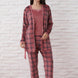 Pijamoni Kadın Sabahlıklı Pijama Takımı İp Askılı Kadife Desenli