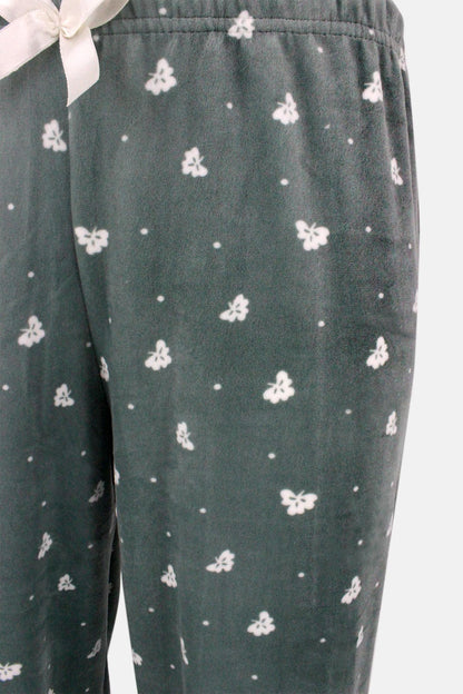 Pijamoni Kadın Tek Alt Pijama Baskılı Kadife