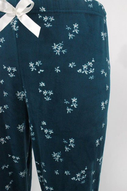 Pijamoni Kadın Tek Alt Pijama Baskılı Kadife