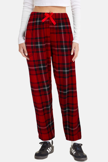 Pijamoni Kadın Tek Alt Pijama Cepli Desenli Süet Büyük Beden