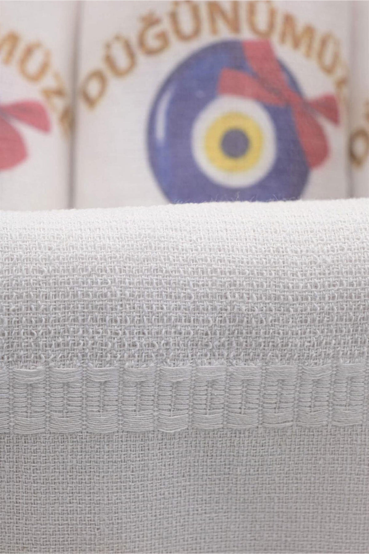 Pınar Araba Havlusu 35X80 Düğünümüze Hoşgeldiniz Nazar Boncuklu Baskılı