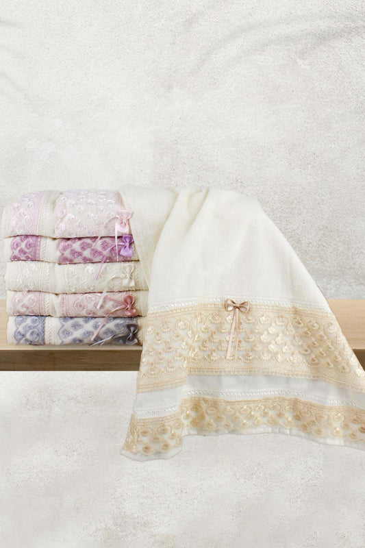 Pınarca Çift Güpürlü El Yüz Havlusu 50x90