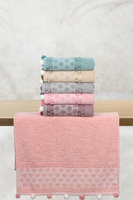 Pınarca El Yüz Havlusu Elişi Ponponlu Havlu 6 Renk 50x90