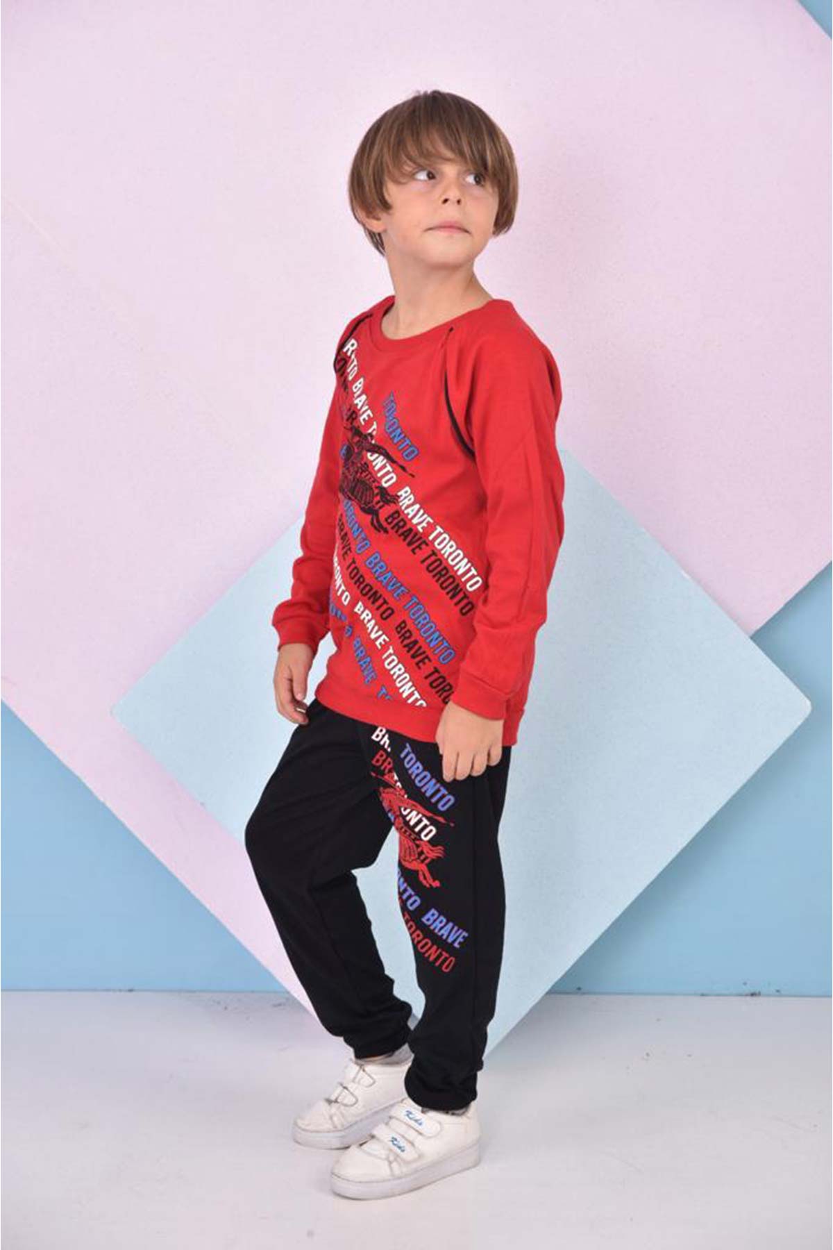 Pınarca Erkek Çocuk Atlı İnterlok Pijama Takımı