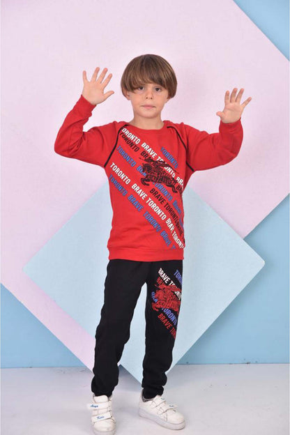 Pınarca Erkek Çocuk Atlı İnterlok Pijama Takımı