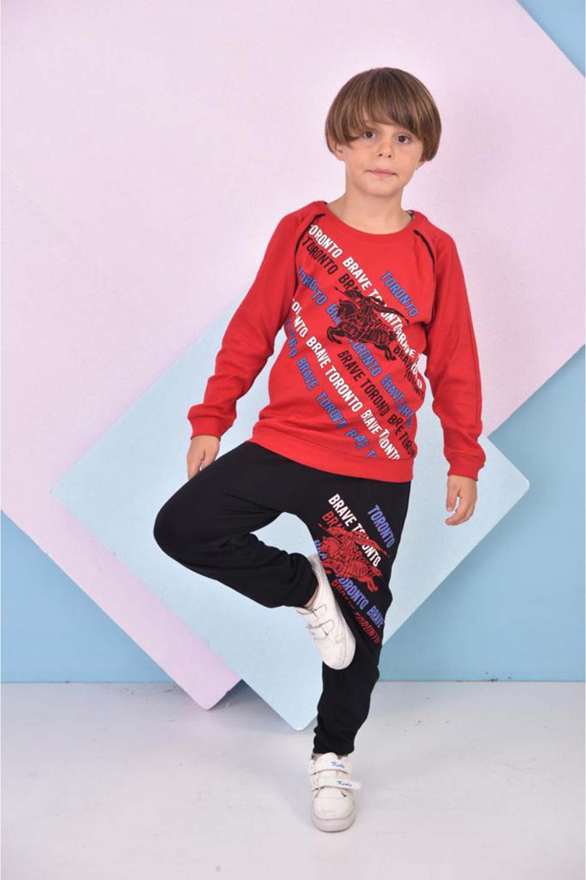 Pınarca Erkek Çocuk Atlı İnterlok Pijama Takımı