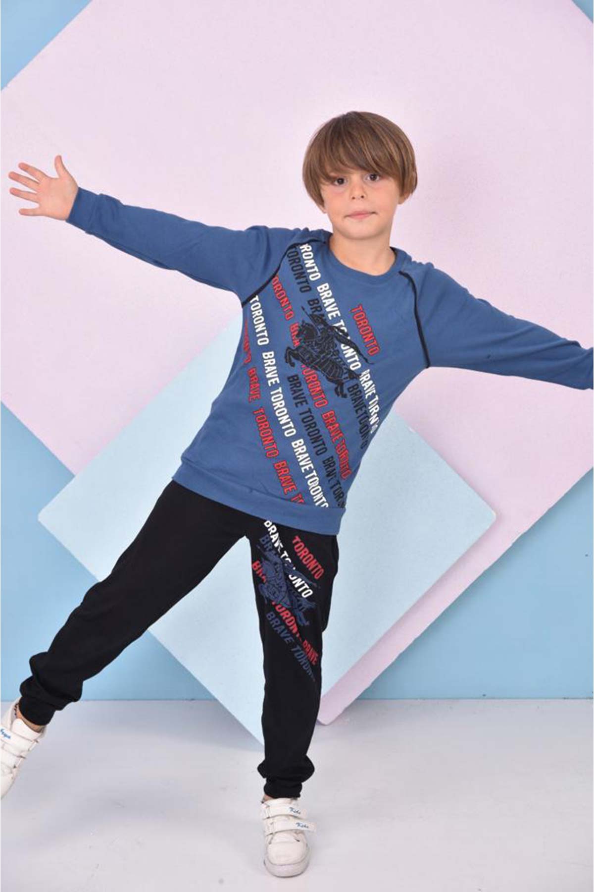 Pınarca Erkek Çocuk Atlı İnterlok Pijama Takımı