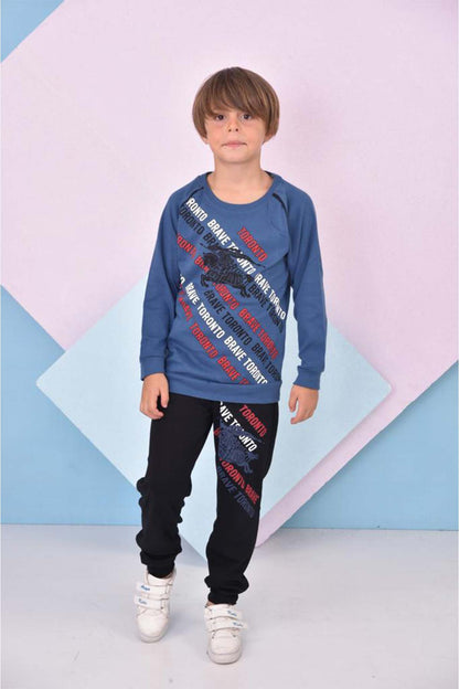 Pınarca Erkek Çocuk Atlı İnterlok Pijama Takımı