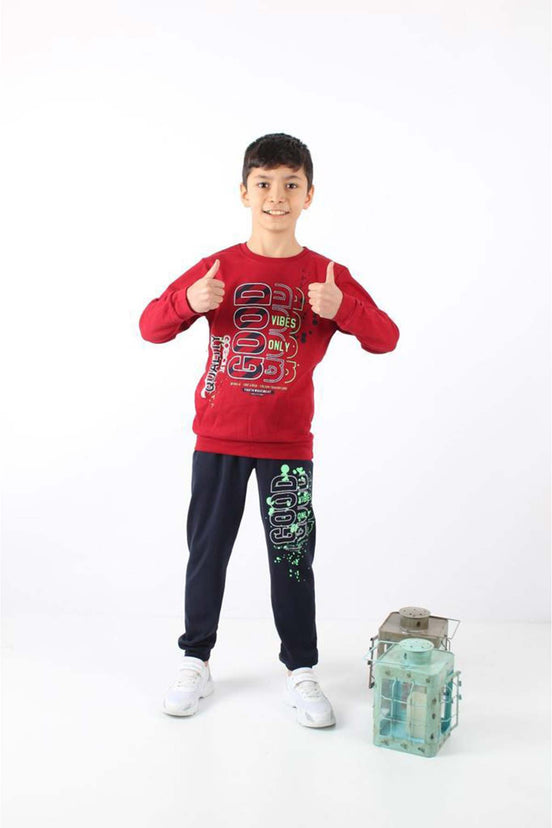 Pınarca Erkek Çocuk Good Baskılı Pijama Takımı