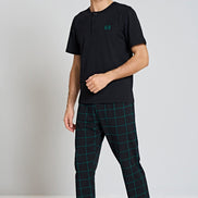 Pınarca Erkek Pijama Takımı Kısa Kollu Üç Düğmeli Bisiklet Yaka
