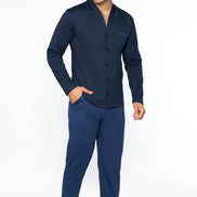 Pınarca Erkek Pijama Takımı Uzun Kollu Gömlek Yaka