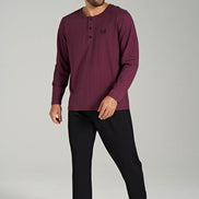 Pınarca Erkek Pijama Takımı Uzun Kollu İnce Çizgili