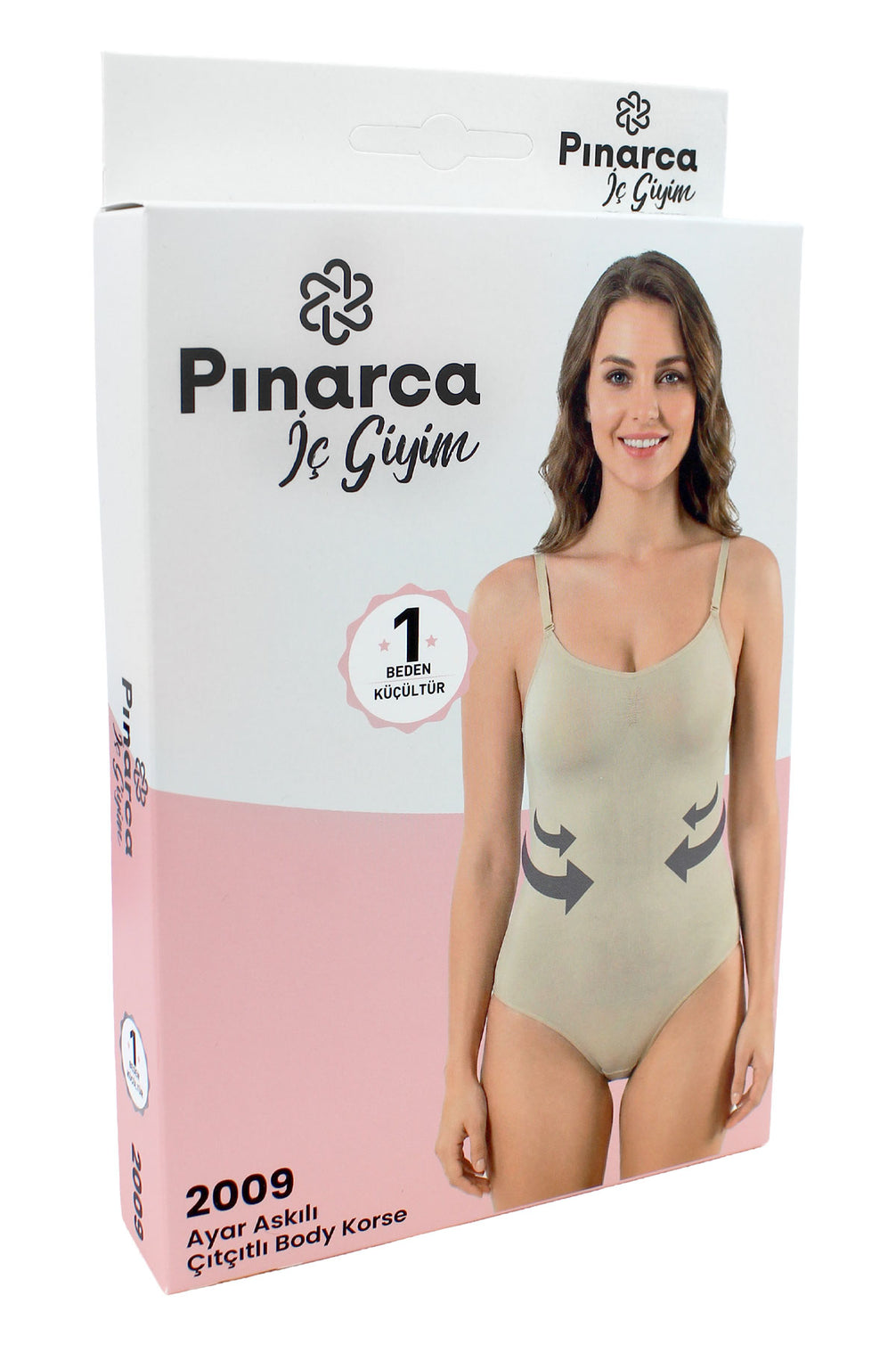 Pınarca Kadın Body Korse Ayarlanabilir İp Askılı Çıtçıtlı