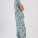 Pınarca Kadın Pijama Takım Büyük Beden Kısa Kollu Pamuklu Gömlek Yaka Çiçek Desenli