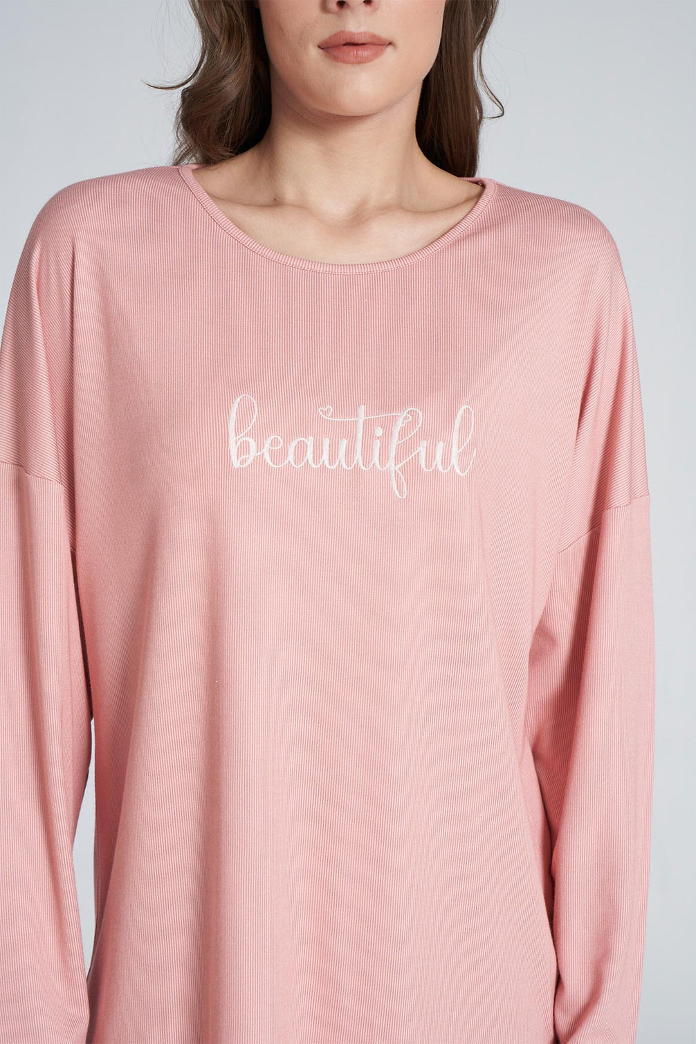 Pınarca Kadın Pijama Takımı Bisiklet Yaka Altı Çiçek Desenli