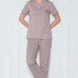 Pınarca Kadın Pijama Takımı Kısa Kollu 3 Düğmeli Nokta Desenli