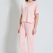 Pınarca Kadın Pijama Takımı Kısa Kollu Çiçek Desenli