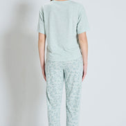 Pınarca Kadın Pijama Takımı Kısa Kollu Çiçek Desenli