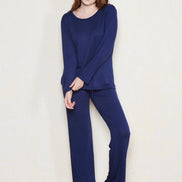 Pınarca Kadın Pijama Takımı Uzun Kollu Bisiklet Yaka Viskon