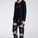 Pınarca Kadın Pijama Takımı Uzun Kollu Düğmeli Çiçekli Büyük Beden
