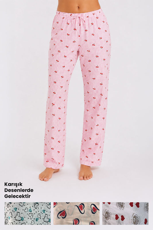 Pınarca Kadın Tek Alt Pijama Desenli