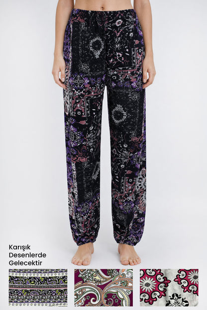 Pınarca Kadın Tek Alt Pijama Dokuma Desenli