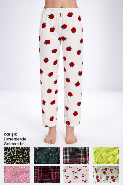 Pınarca Kadın Tek Alt Pijama Milan Desenli