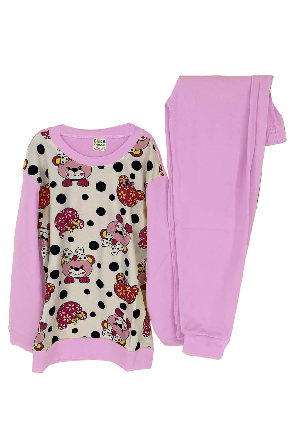 Pınarca Kız Çocuk Ayı Desenli Pijama Takımı