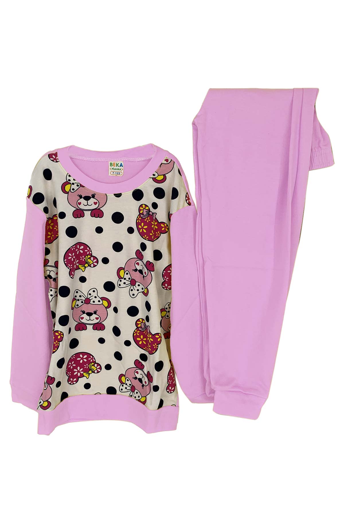 Pınarca Kız Çocuk Ayı Desenli Pijama Takımı