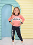 Pınarca Kız Çocuk Yazılı Pijama Takımı