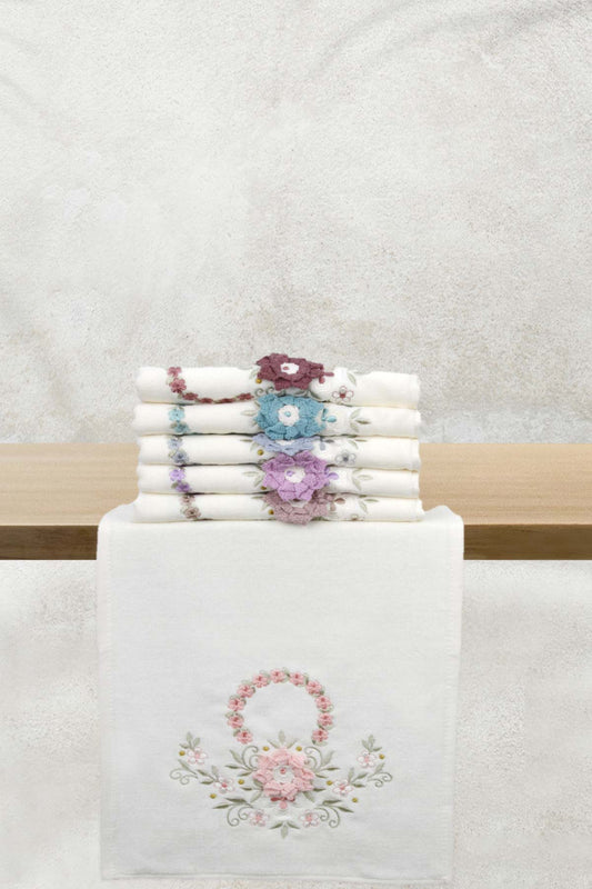 Pınarca Mutfak Havlusu Kadife Elişi Nakışlı Havlu 30x50