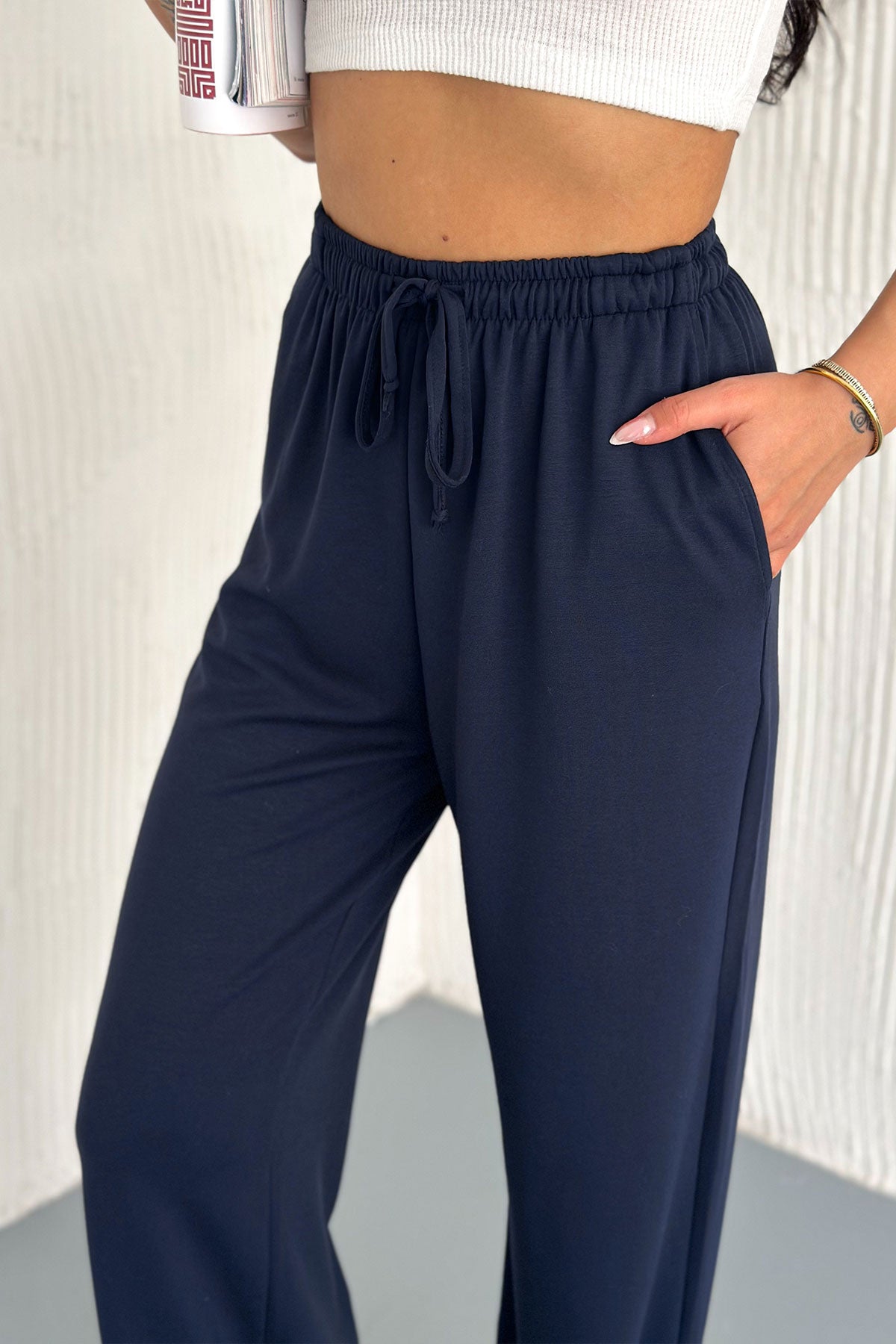 Pogi Kadın Eşofman Altı Uzun Bol Paça Modal