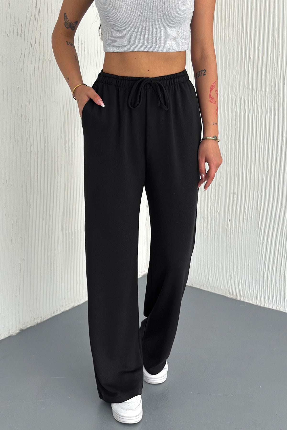 Pogi Kadın Eşofman Altı Uzun Bol Paça Modal