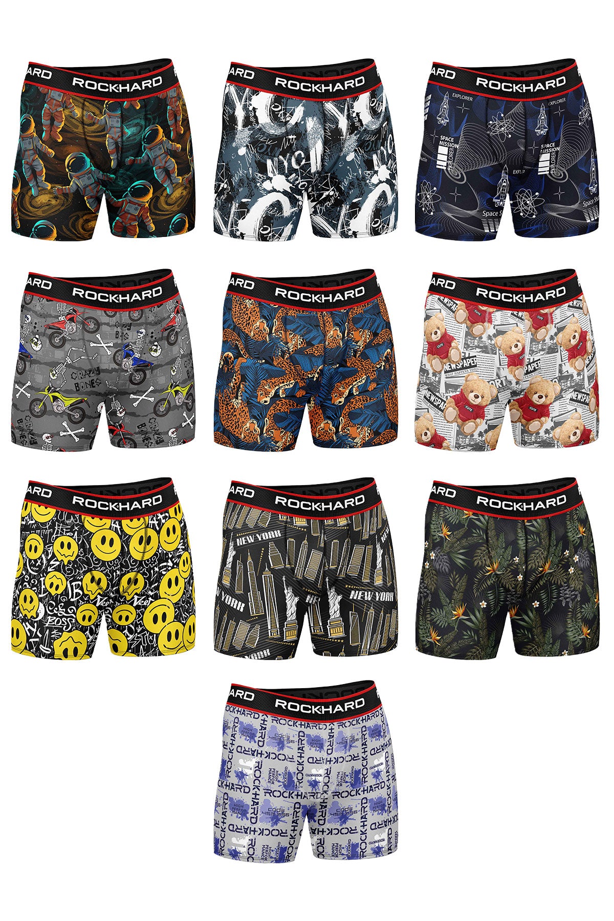 Rockhard Erkek Boxer Karışık Desenli Pamuk