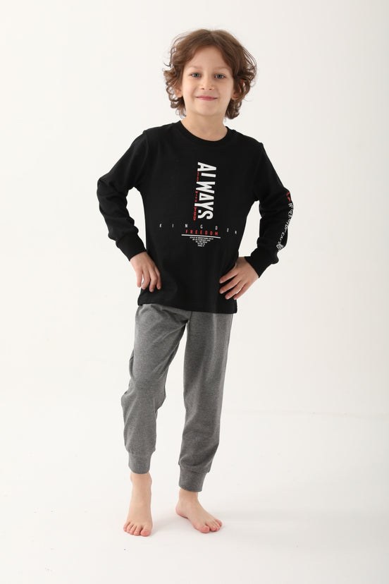 Roly Poly Erkek Çocuk Uzun Kollu Pijama Takımı Melanj Süprem