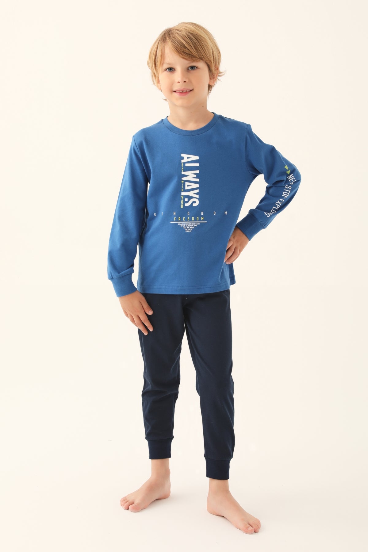 Roly Poly Erkek Çocuk Uzun Kollu Pijama Takımı Melanj Süprem