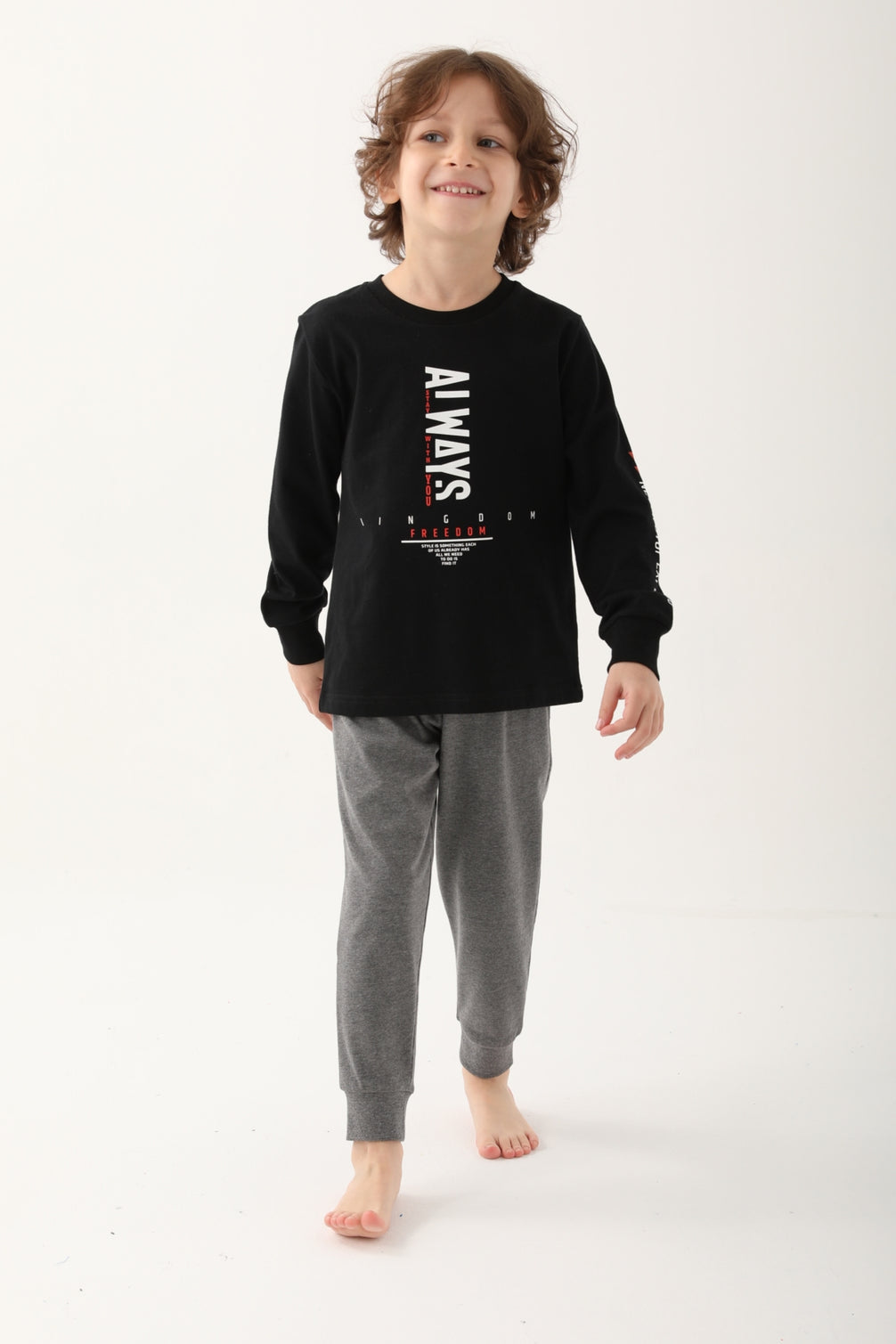 Roly Poly Erkek Çocuk Uzun Kollu Pijama Takımı Melanj Süprem
