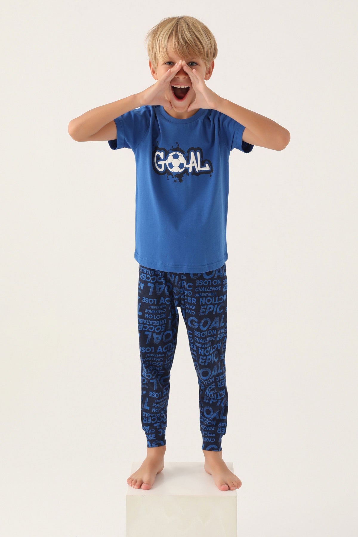 Roly Poly Erkek Garson Pijama Takım Kısa Kollu Bisiklet Yaka Süprem